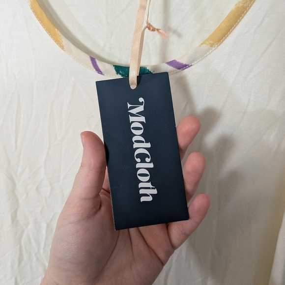 NWT ModCloth Contrast In Action Cream Knit Feminine Summer‎ Tank Top Size XS - Picture 7 of 9